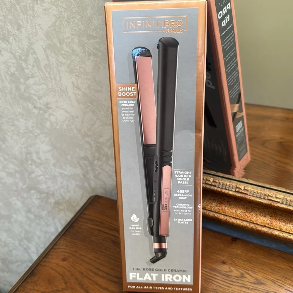 New InfinitiPRO Conair Hair Straightener. Rose gold ceramic, provides even heat.